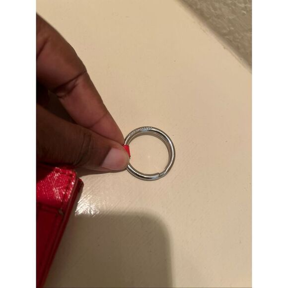 Marc Jacobs Keychain Cardholder Zip Top Wallet Red Leather Logo Front - Picture 10 of 12